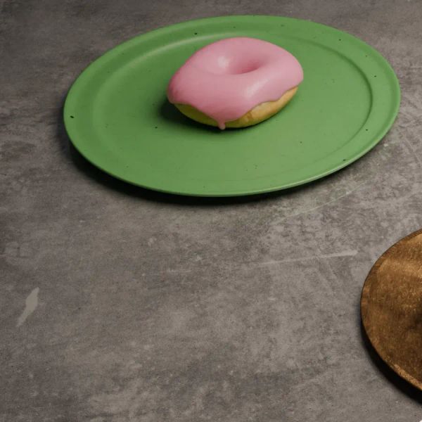 Same donut with gray table