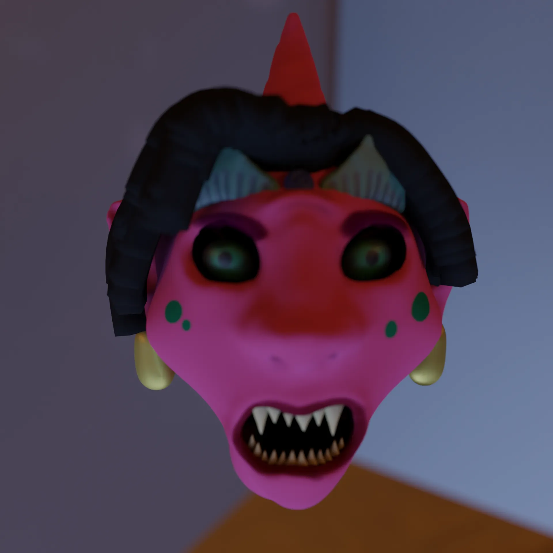3D-rendered K-Pop Demon Hunters demon head