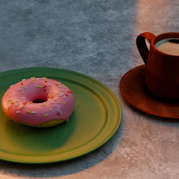 Donut finished with the ugly cup
