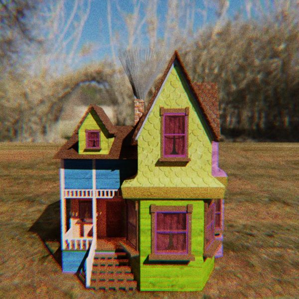 Render of the well-lit house