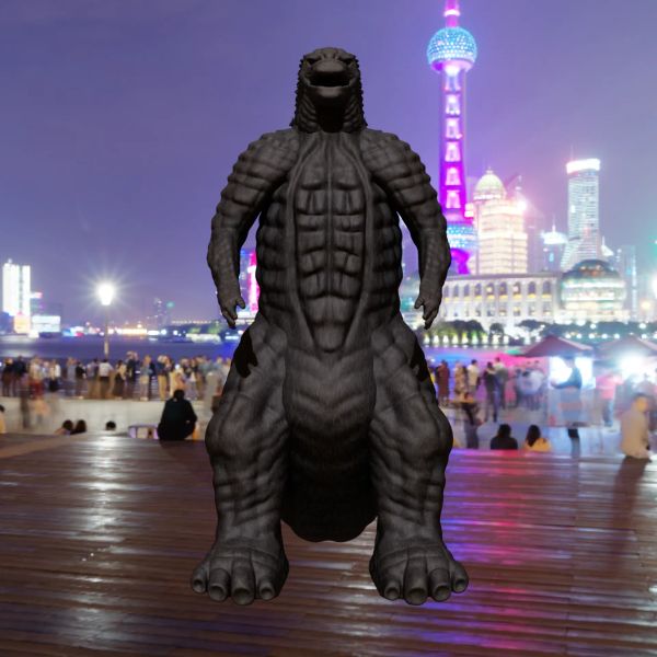 Final rendering of the Godzilla sculpture