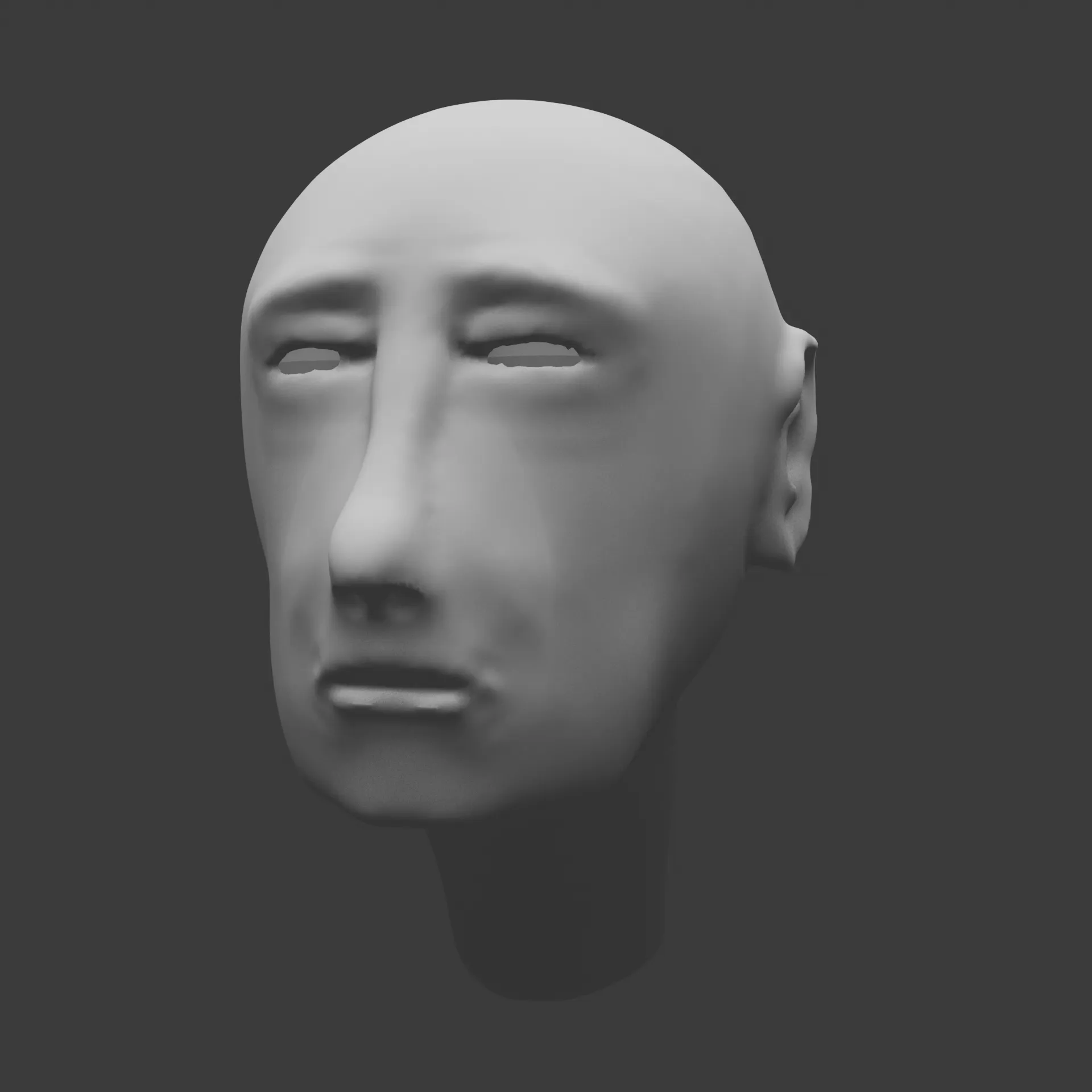 My final 3D facial sculpture rendering